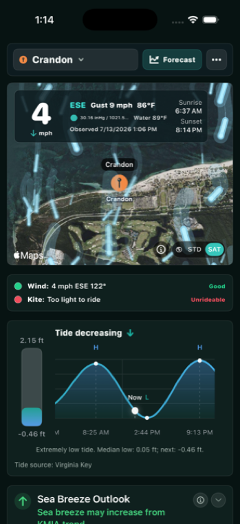 Compact WindSage main screen preview.